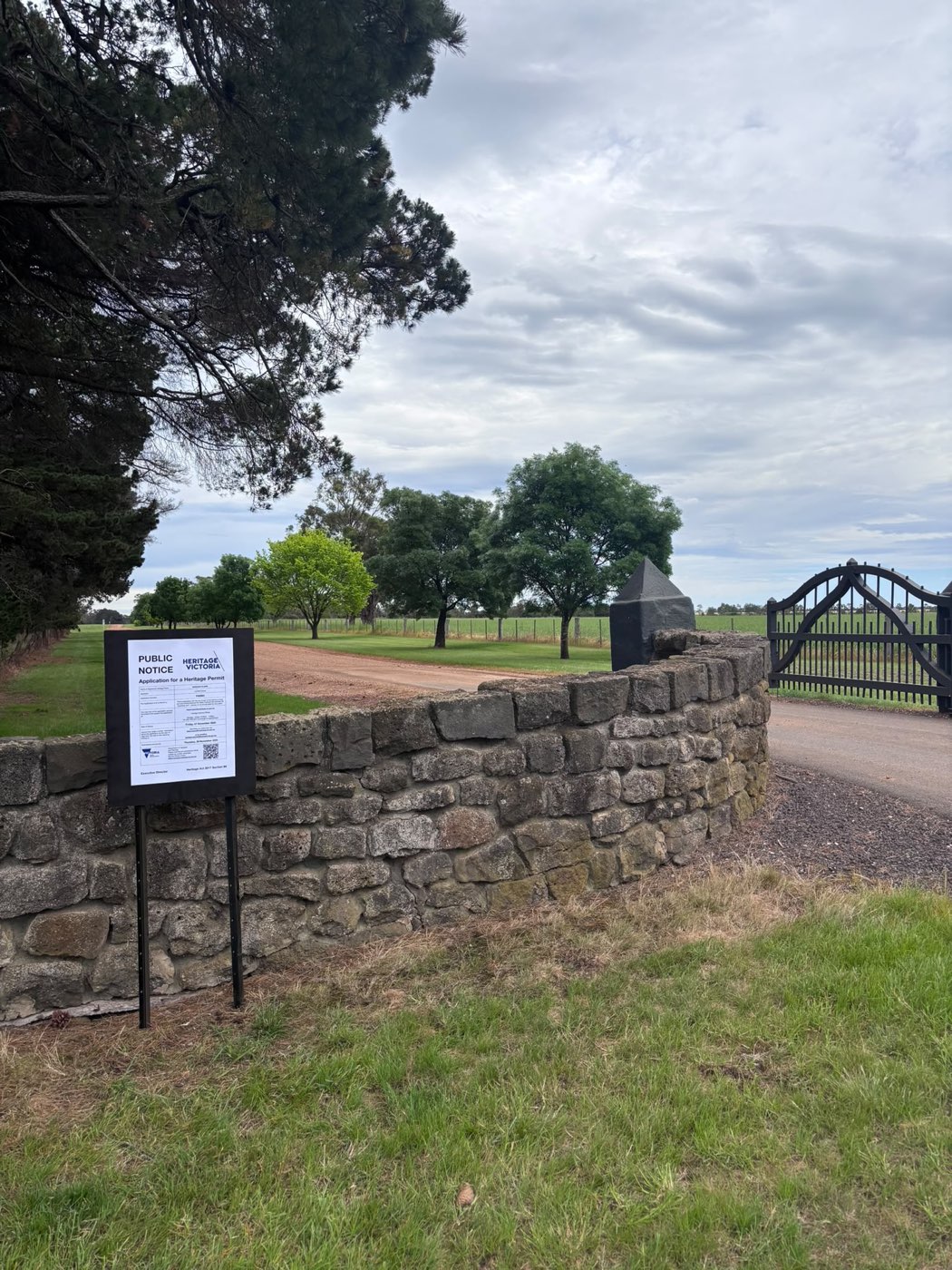 A public notice erected on site at a Victorian property
